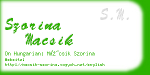 szorina macsik business card